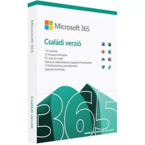 MS M365 Family Hungarian EuroZone Subscr 1YR Medialess FY25H2