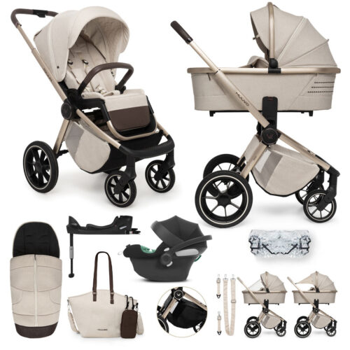 MUUVO KÉSZLET Babakocsi Quick Boho Brown szett 2v1 + CYBEX Aton B...