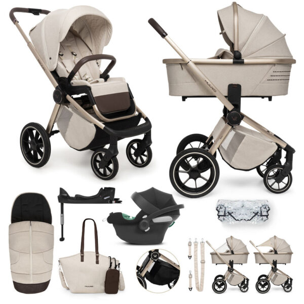 MUUVO KÉSZLET Babakocsi Quick Boho Brown szett 2v1 + CYBEX Aton B...
