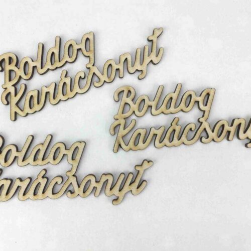 Natúr fa - "Boldog Karácsonyt" 10cm 3db/csomag