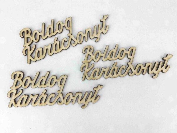 Natúr fa - "Boldog Karácsonyt" 10cm 3db/csomag