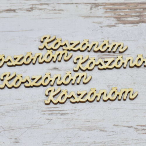 Natúr fa - "Köszönöm" felirat 9cm 5db/csomag