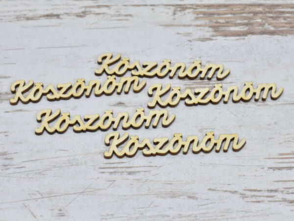 Natúr fa - "Köszönöm" felirat 9cm 5db/csomag