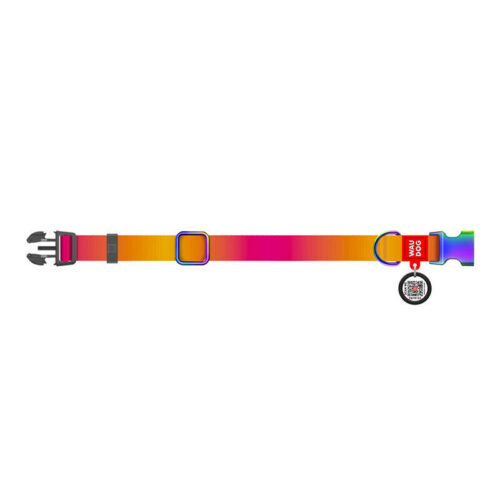 Nylon collar with QR code for Waudog gradient dog