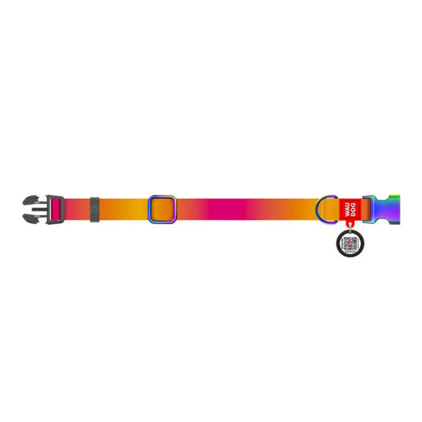Nylon collar with QR code for Waudog gradient dog
