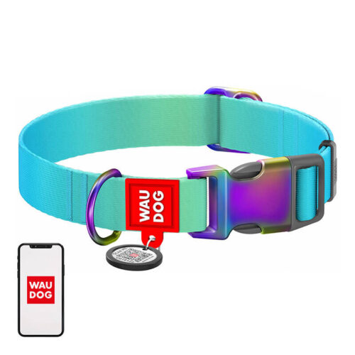 Nylon nyakörv QR kóddal WAUDOG 15 mm széles