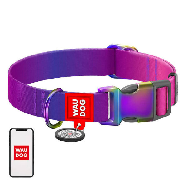 Nylon nyakörv QR kóddal WAUDOG 15 mm széles