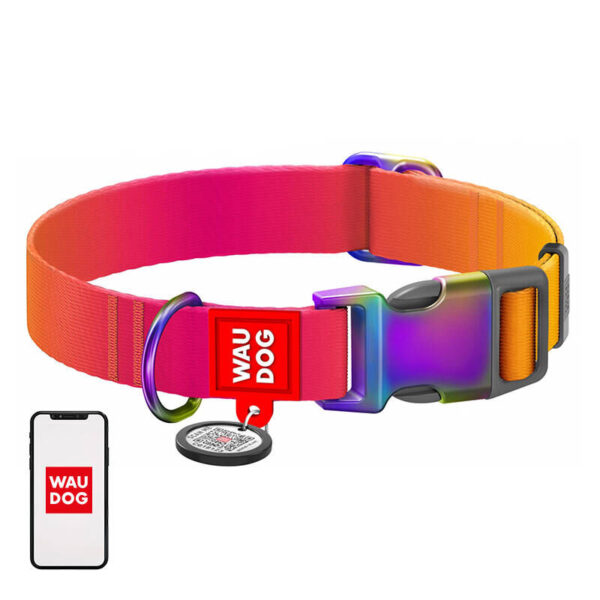 Nylon nyakörv QR kóddal WAUDOG 15 mm széles