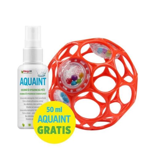 OBALL RATTLE játék 10 cm 0hó+ orange + AJÁNDÉK Aquaint 50ml
