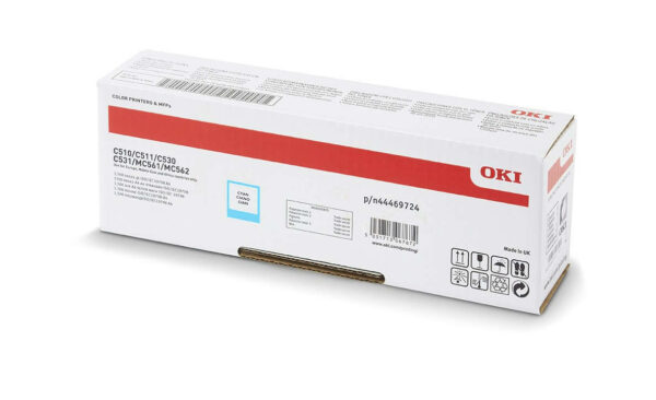 Oki C510 C530 lézertoner eredeti Cyan 5K 44469724