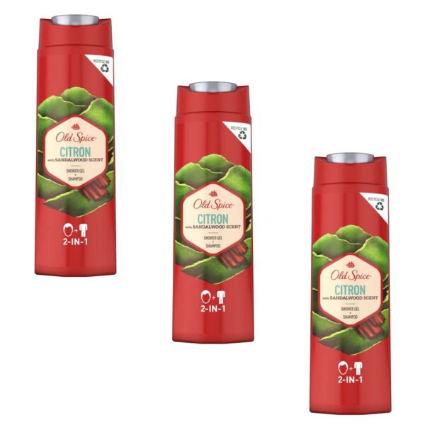 Old Spice Citron férfi Tusfürdő És Sampon 3x400ml