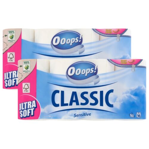Ooops! Classic Sensitive 3 rétegű Toalettpapír 2x16 tekercs