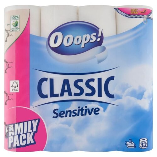 Ooops! Classic Sensitive 3 rétegű Toalettpapír 32 tekercs