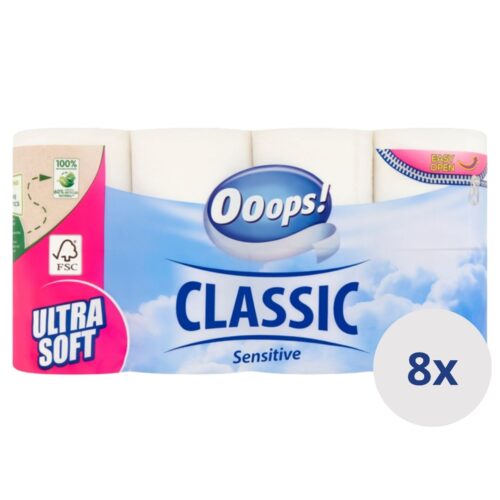 Ooops! Classic Sensitive 3 rétegű Toalettpapír 8x8 tekercs