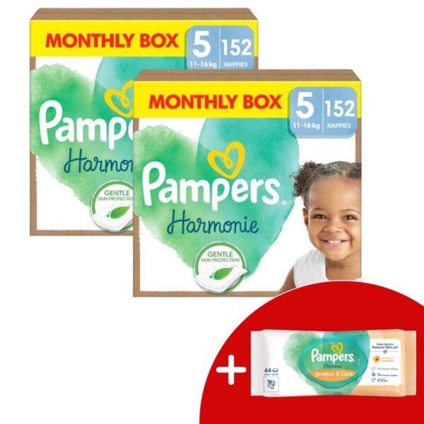 Pampers Harmonie 2 havi Pelenkacsomag 11-16kg Junior 5 (304db) +...