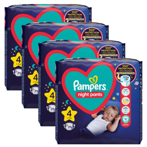 Pampers Night Nappy Pants Bugyipelenka 9-15kg Maxi 4 (100db)