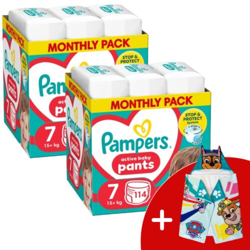 Pampers Pants 2 havi Pelenkacsomag 15kg+ Junior 7 (228db) + Ajánd...