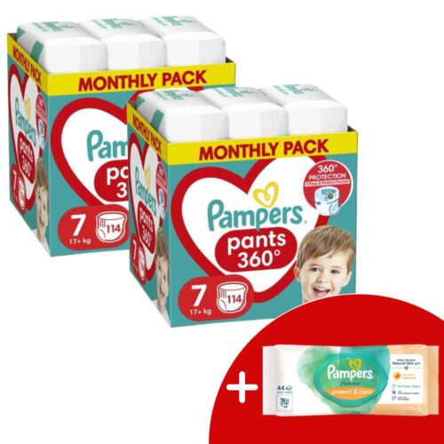 Pampers Pants 2 havi Pelenkacsomag 17kg+ Junior 7 (228db) + Ajánd...