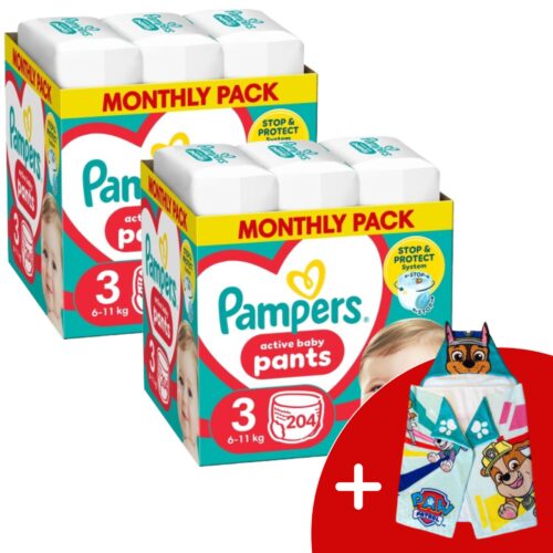 Pampers Pants 2 havi Pelenkacsomag 6-11kg Midi 3 (408db) + Ajándé...
