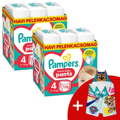 Pampers Pants 2 havi Pelenkacsomag 9-15kg Maxi 4 (352db) + Ajándé...