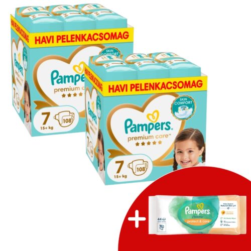 Pampers Premium Care 2 havi Pelenkacsomag 15kg+ Junior 7 (216db)...