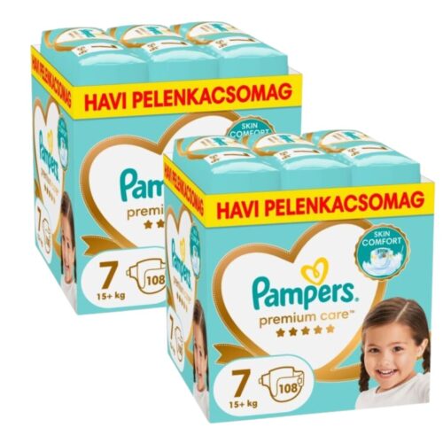 Pampers Premium Care 2 havi Pelenkacsomag 15kg+ Junior 7 (216db)