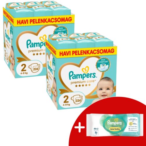 Pampers Premium Care 2 havi Pelenkacsomag 4-8kg Mini 2 (448db) +...