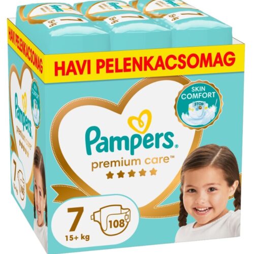 Pampers Premium Care havi Pelenkacsomag 15kg+ Junior 7 (108db)