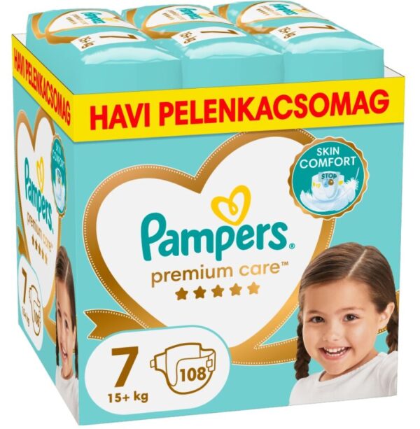 Pampers Premium Care havi Pelenkacsomag 15kg+ Junior 7 (108db)