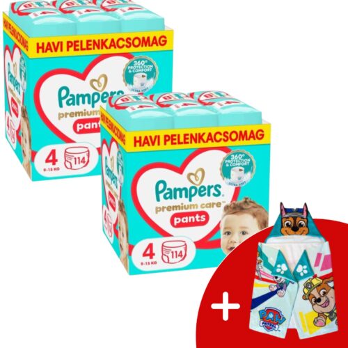 Pampers Premium Care Pants 2 havi Pelenkacsomag 9-15kg Maxi 4 (22...