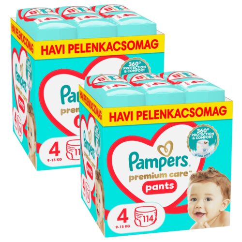 Pampers Premium Care Pants havi Pelenkacsomag 9-15kg Maxi 4 (228db)