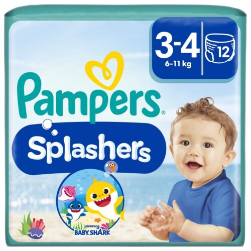 Pampers Splashers Baby Shark™ Úszópelenka 6-11kg Midi 3-4 (12db)