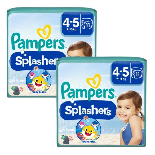 Pampers Splashers Baby Shark™ Úszópelenka 9-15kg Maxi 4-5 (2x11db)