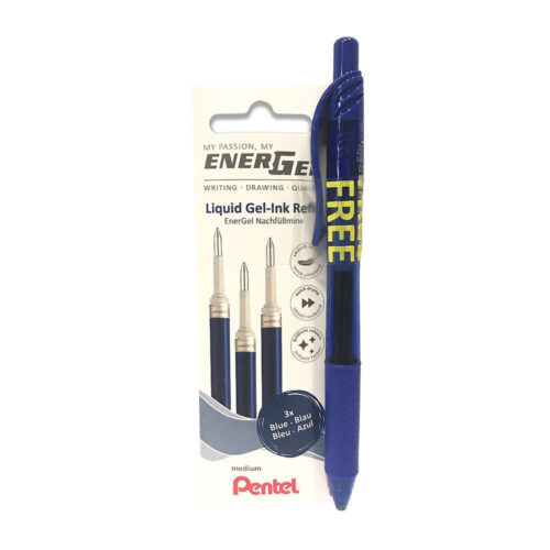 Pentel EnerGel Kék Rollertoll Betét (3db) + Ajándék Toll