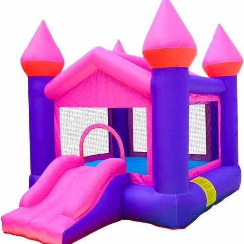 Pepita Castle Ugrálóvár 350x270x250cm csúszdával - lila-rózsaszín