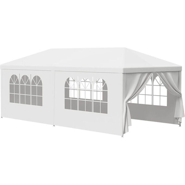 Pepita kerti XL Pavilon party sátor 6 levehető oldalfallal 3x6m - fehér