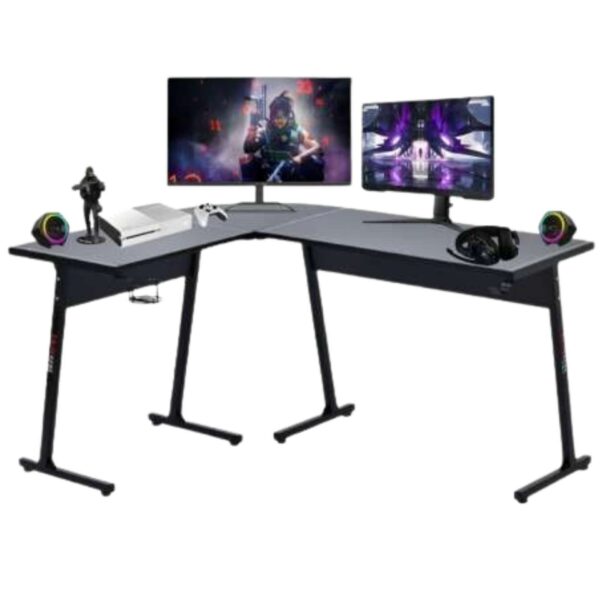 Pepita Xtreme Gamer sarokasztal 112x147cm - fekete-szürke