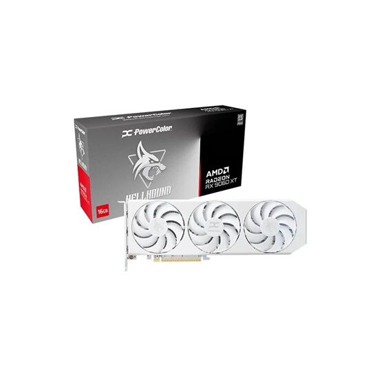 PowerColor AMD RX 9060 XT Hellhound Spectral White 16GB GDDR6 - R...