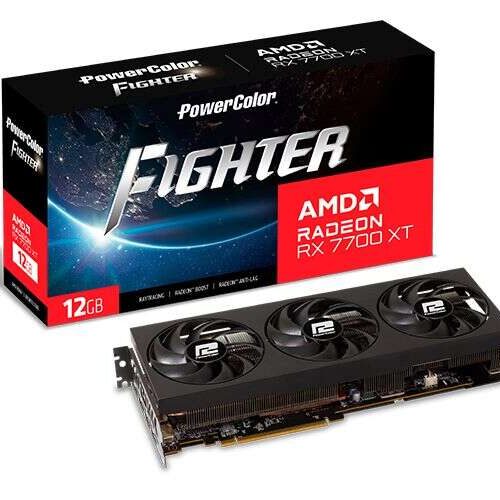 PowerColor RX 7700 XT 12GB DDR6 Fighter RX7700XT 12G-F/OC
