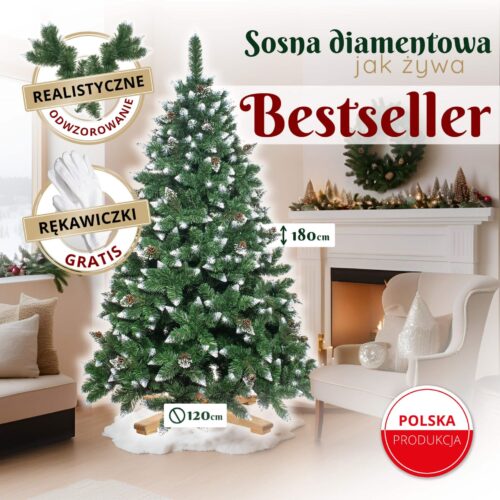 Prémium ROYAL TREES karácsonyfa gyémánt borovi fenyő 180 cm