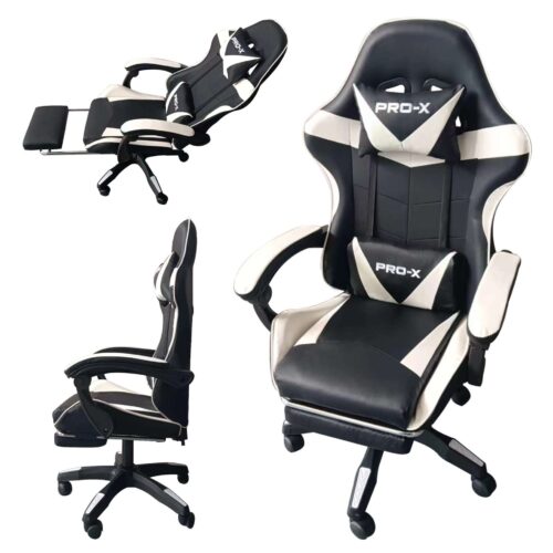 PRO-X COMFORT Gamer szék masszírozó funkcióval és lábtartóval  -...