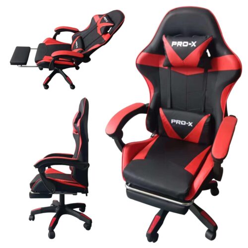 PRO-X COMFORT Gamer szék masszírozó funkcióval és lábtartóval - f...