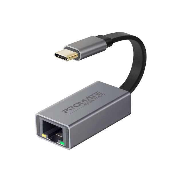 Promate Átalakító   GIGALINK C  USB-C adapter  1000 Mbps RJ45 Szürke