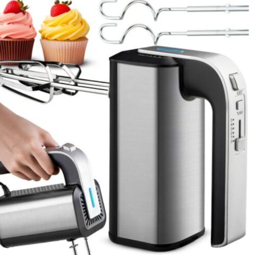 Retoo rozsdamentes acél kézi Mixer 5 sebességfokozattal 300W - Ezüst