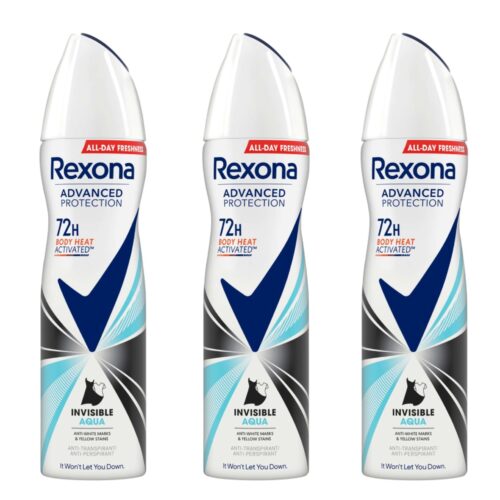 Rexona Advanced Protection Invisible női Dezodor Aqua 3x150ml