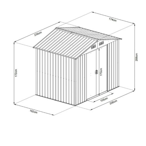 Riwall RMSA 6x8 fém kerti tároló 2