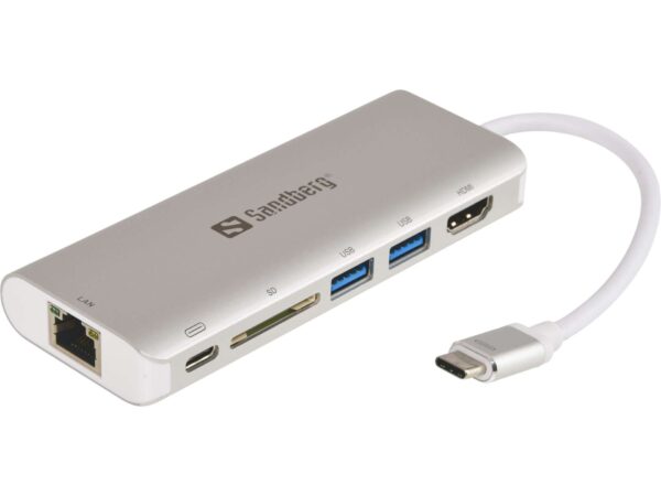 Sandberg Notebook Dokkoló - USB-C Dock HDMI+LAN+SD+USB