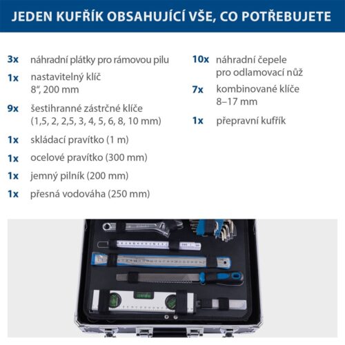 Scheppach TB 200 szerszámos koffer szerszámokkal