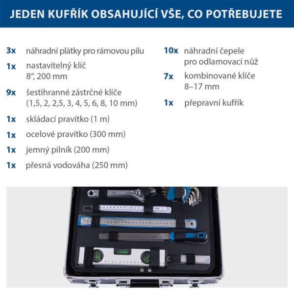 Scheppach TB 200 szerszámos koffer szerszámokkal