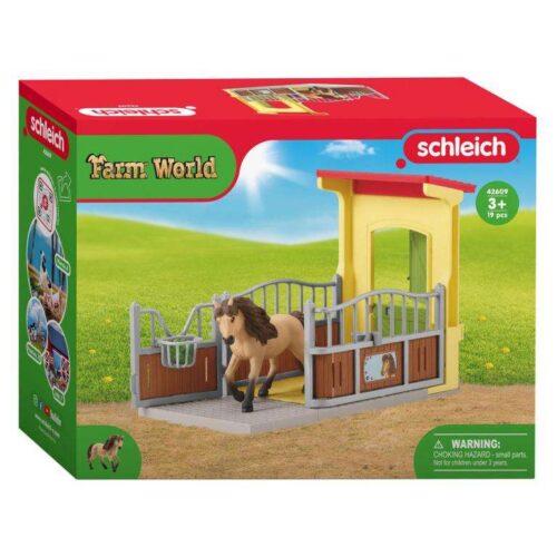 Schleich Farm World 42609 Póni boksz Izlandi póni ménnel